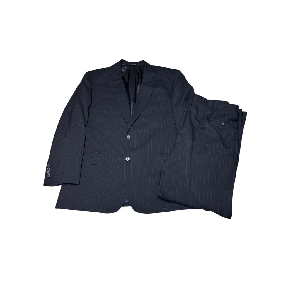 Brooks Brothers Brooksease Mens Navy Blue Pinstripe Wool 2 Piece 40R 38W L32 USA